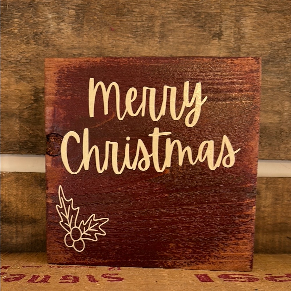Rustic Merry Christmas Wooden Sign